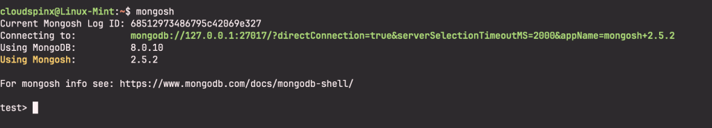 How To Install and Use MongoDB 8.0 in Linux Mint 04