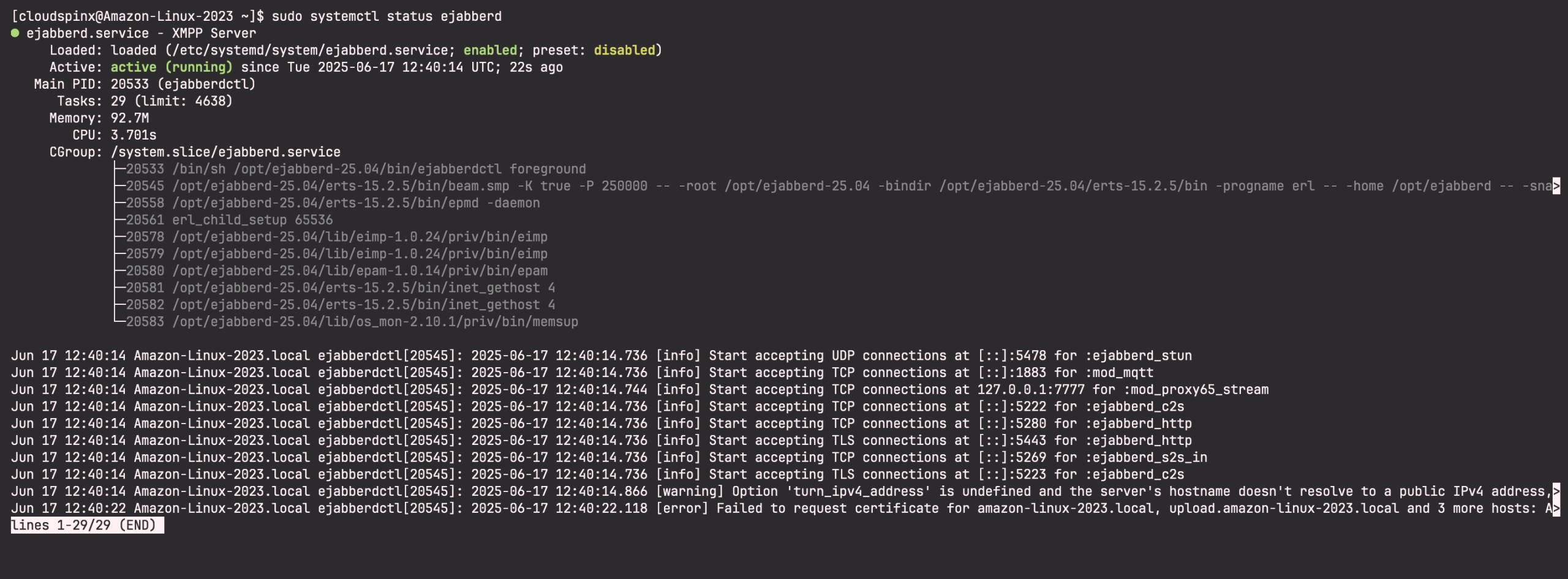 How To Install ejabberd on Amazon Linux 2023 02 scaled 1