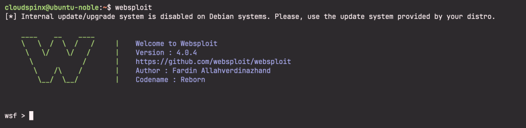 Install and Use Websploit on Ubuntu Debian 01