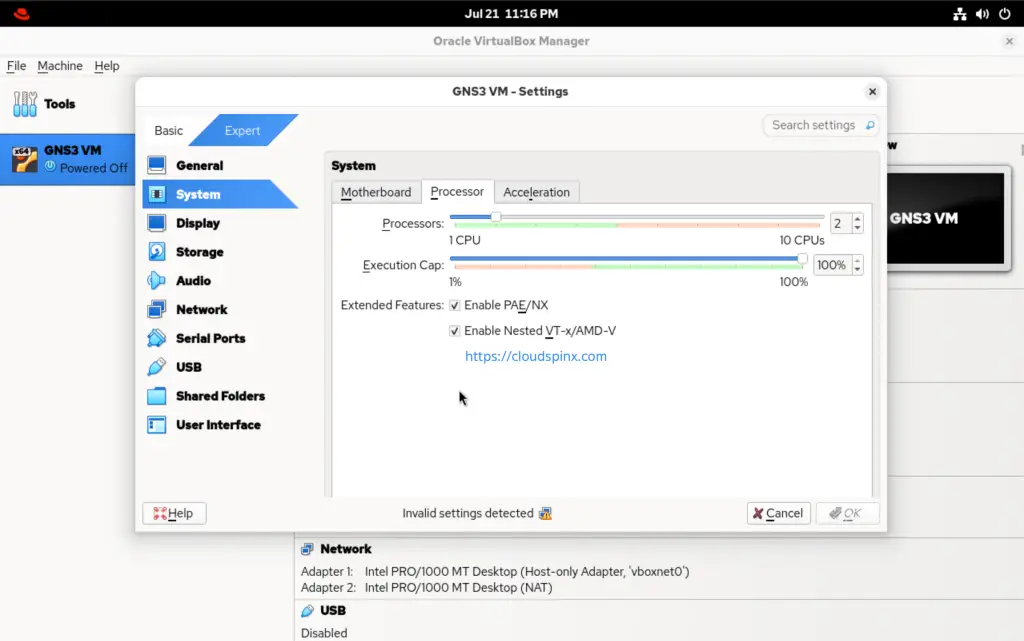 How To Run GNS3 VM on Oracle VirtualBox 06