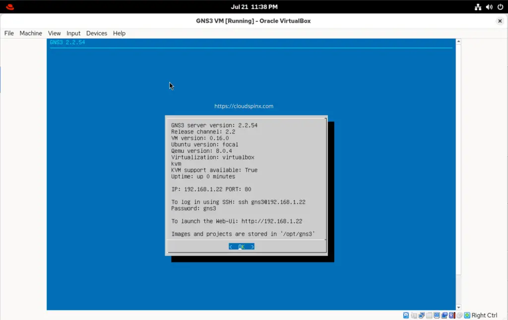 How To Run GNS3 VM on Oracle VirtualBox 09