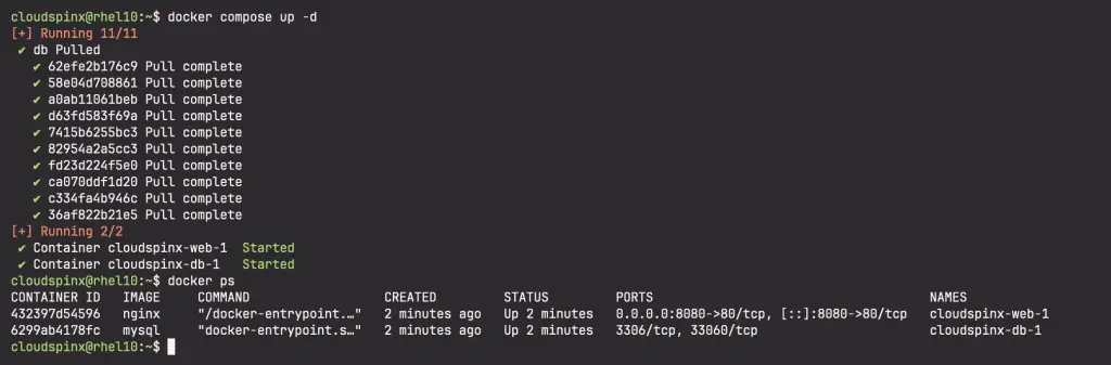 How to Install and Use Docker CE on RHEL CentOS Stream 10 05