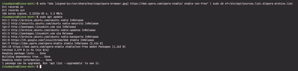 Install Opera Web Browser on Linux Mint 22 01 scaled 1