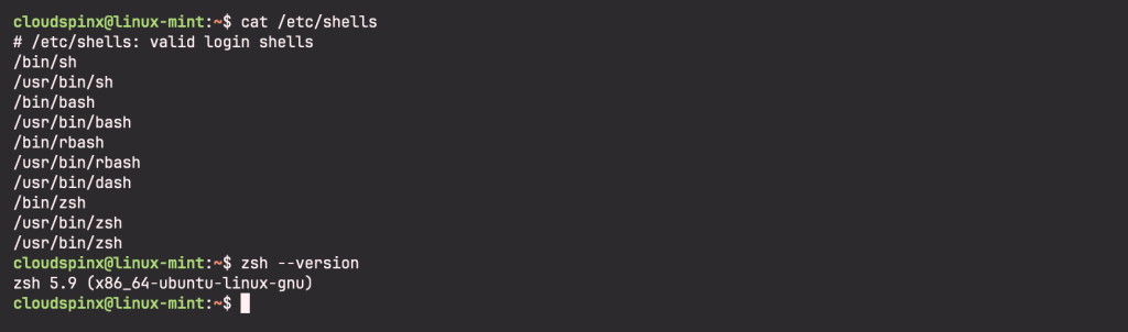 Install and Use Zsh with Oh My Zsh on Linux Mint 01