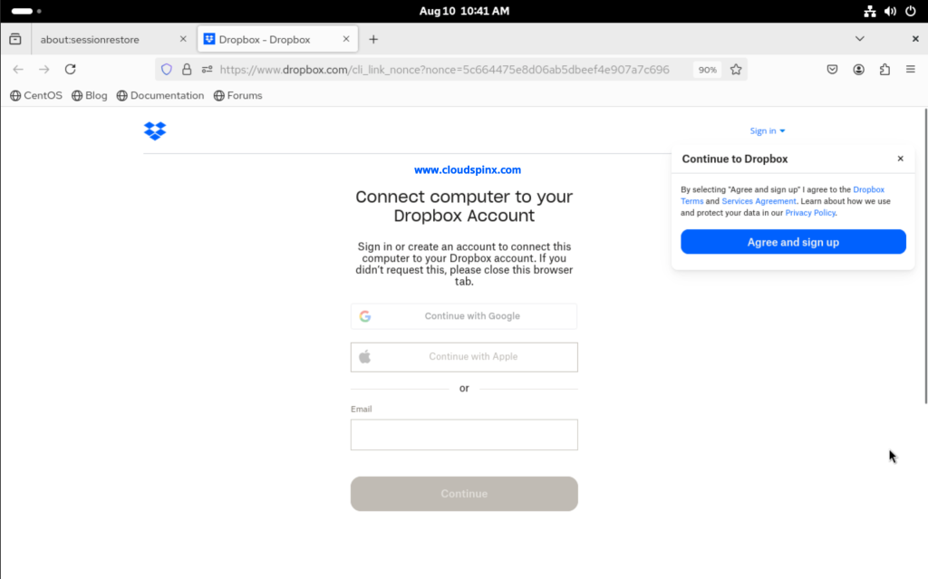 Configure Dropbox Client on Rocky Linux 10 CentOS Stream 10 05 scaled 1