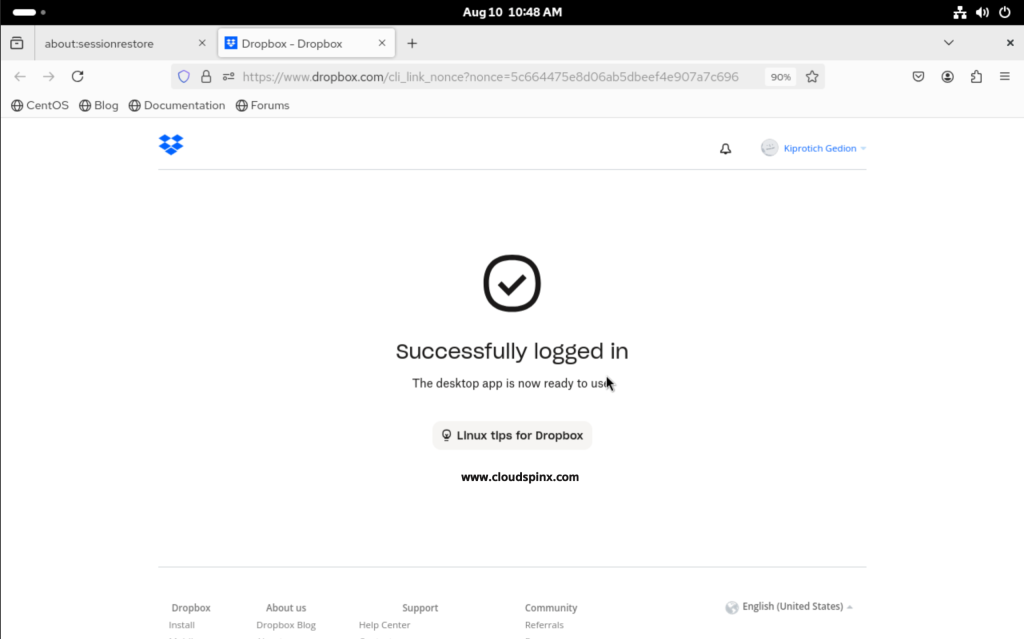 Configure Dropbox Client on Rocky Linux 10 CentOS Stream 10 07 scaled 1