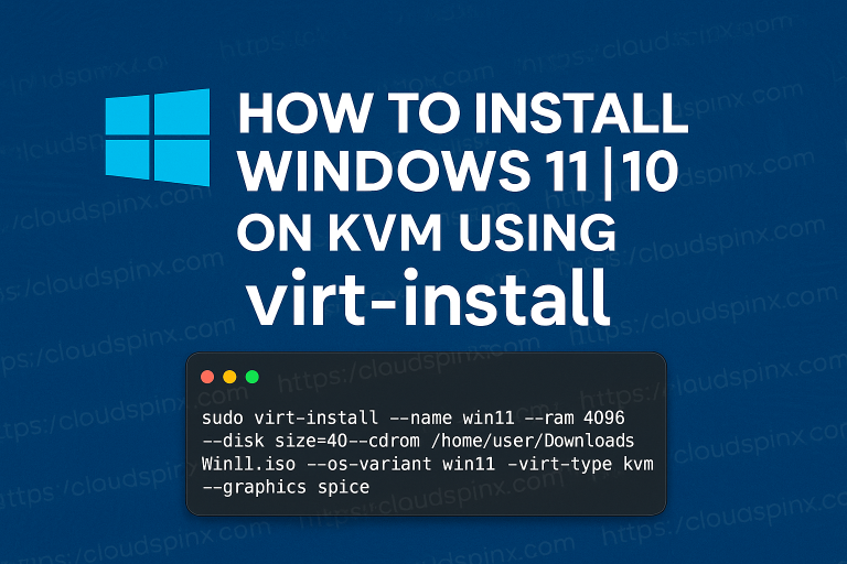 How to Install Windows 1110 on KVM using virt install featured