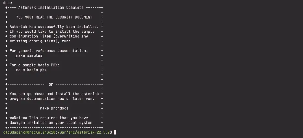 Install Asterisk 22 LTS on Oracle Linux 10 AlmaLinux 10 Rocky Linux 10 09