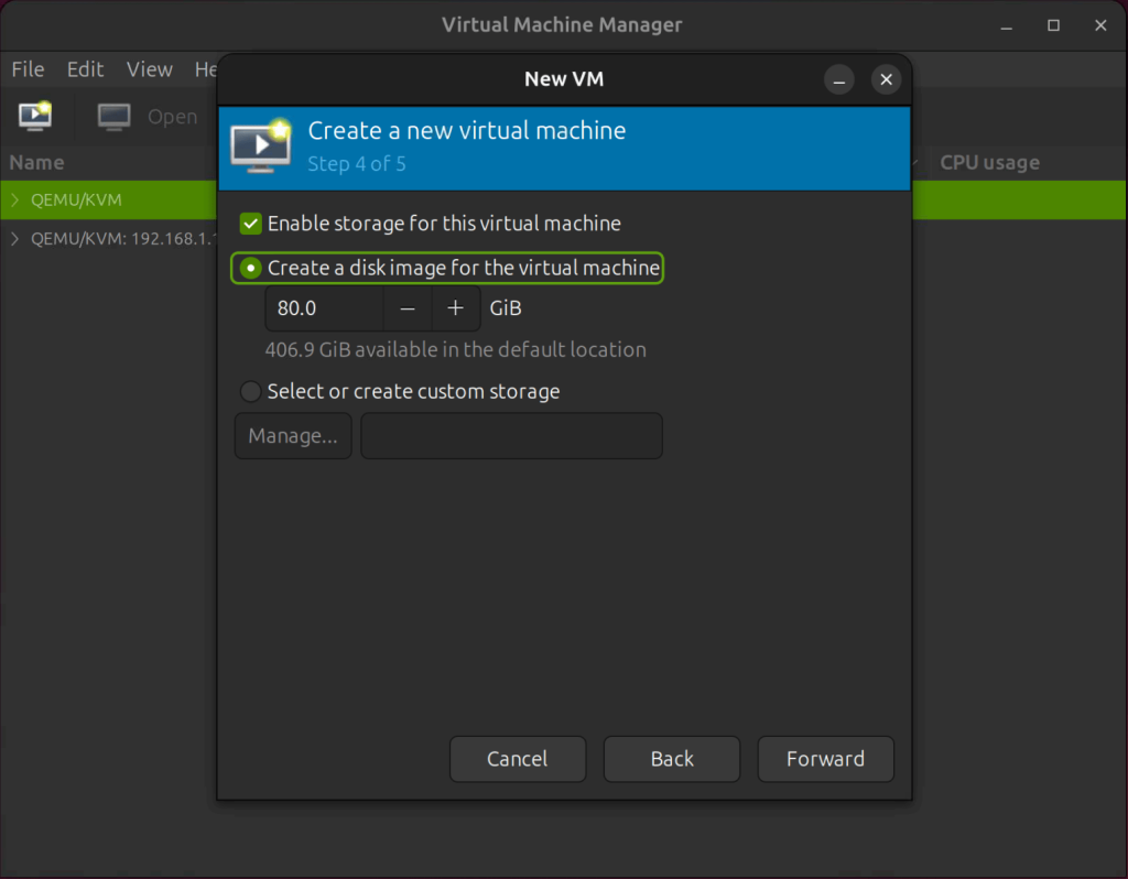 vm management using virt manager 45