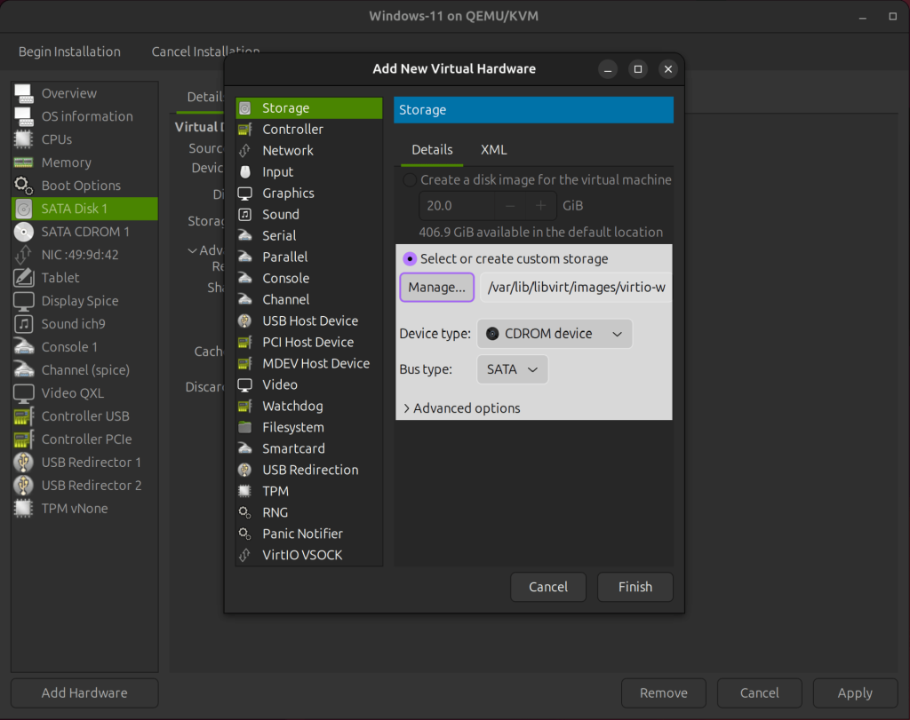 vm management using virt manager 50
