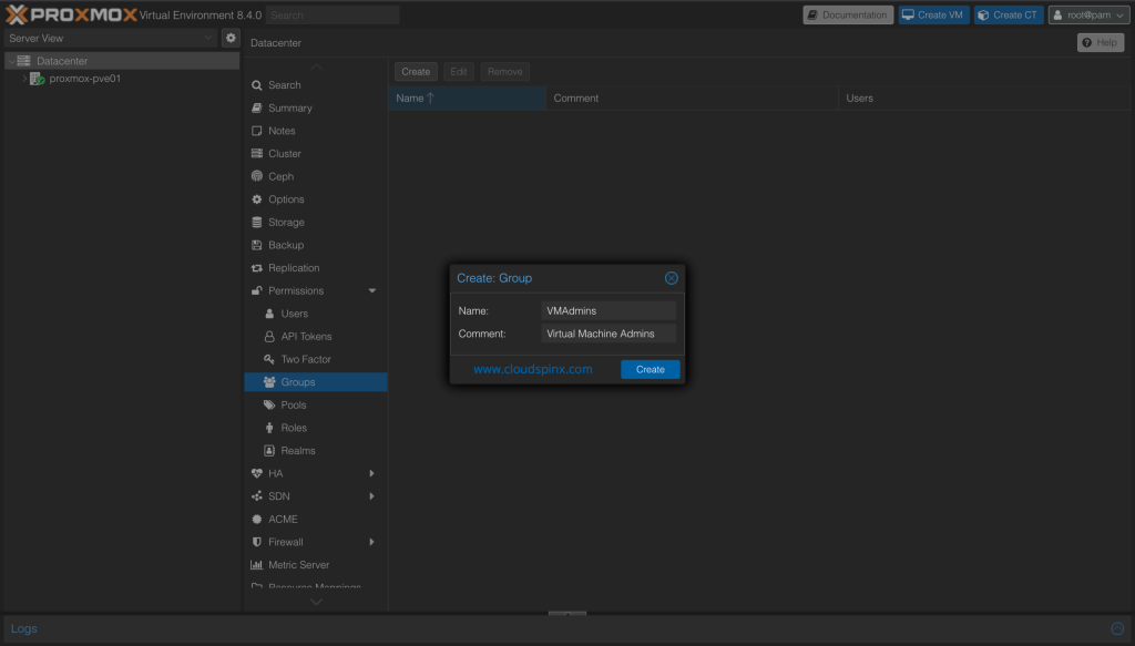 Create Users Groups and Assign Permissions in Proxmox VE 03 scaled 1