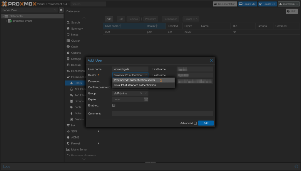 Create Users Groups and Assign Permissions in Proxmox VE 05 scaled 1