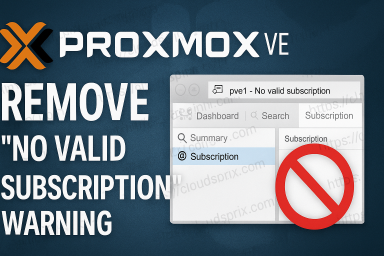 Remove No valid subscription warning on Proxmox VE featured