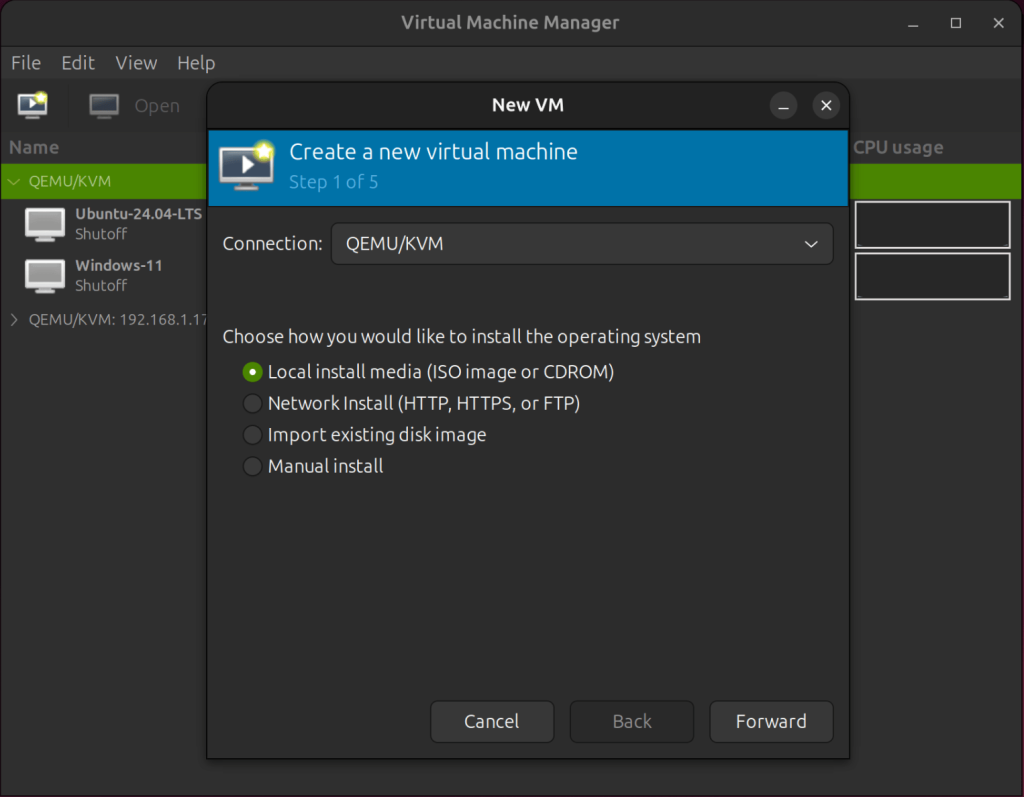 vm management using virt manager 78