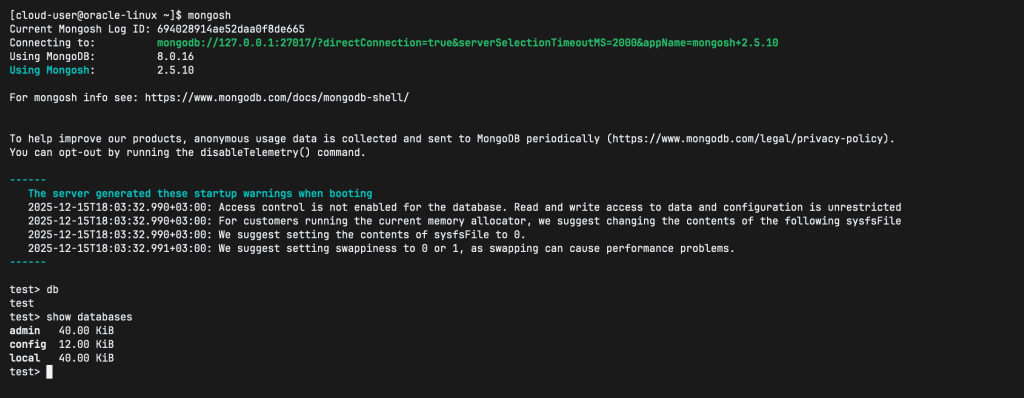 How To Install MongoDB 8 on Oracle Linux 10 02