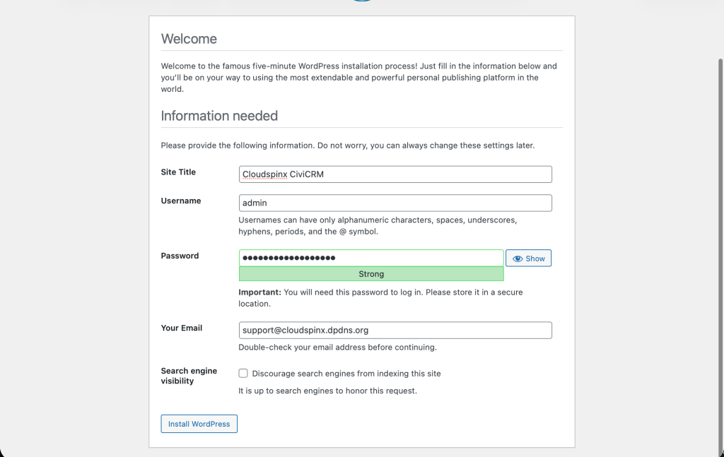Install CiviCRM Relationship Management System on Debian Ubuntu 05