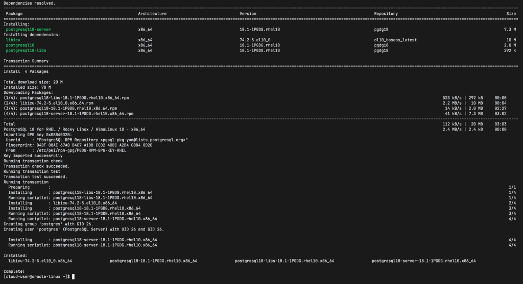 Install PostgreSQL 18 on Oracle Linux 10 01 scaled 1