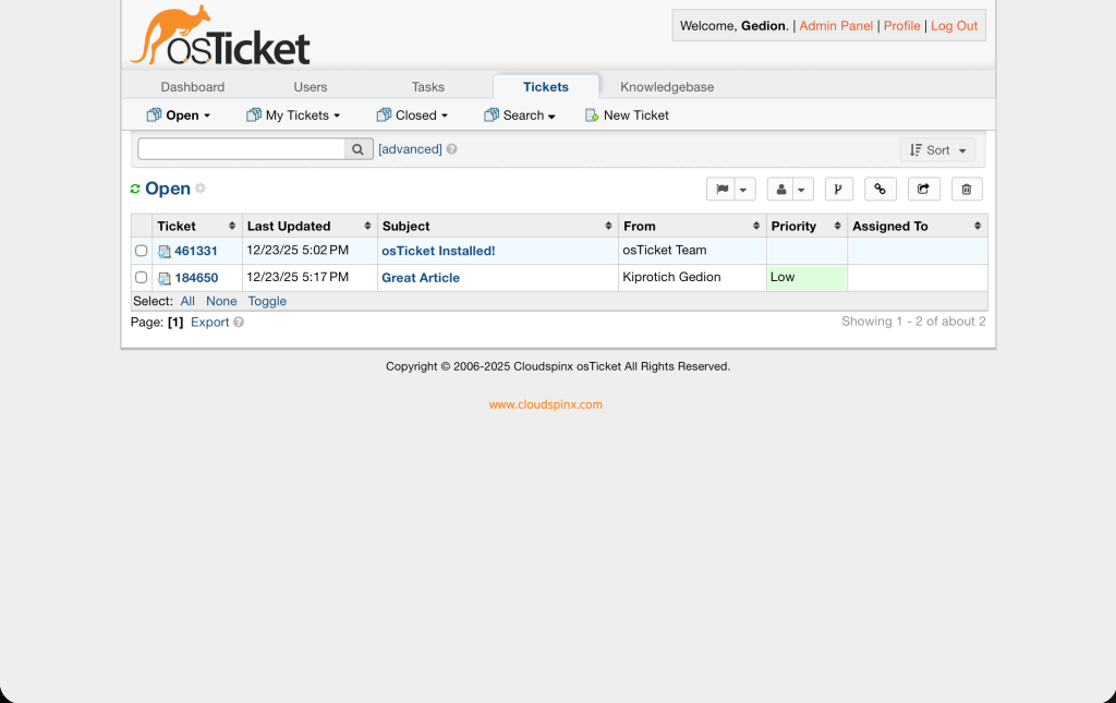 Install osTicket on Rocky Linux AlmaLinux 10