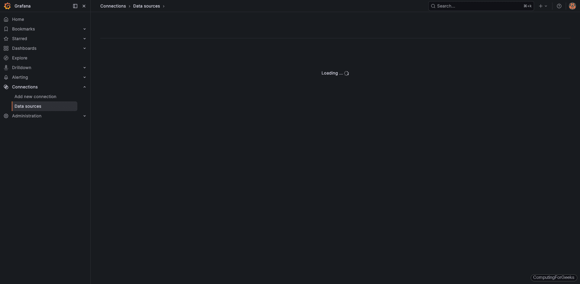 Loki data source configuration in Grafana showing the URL and successful connection test