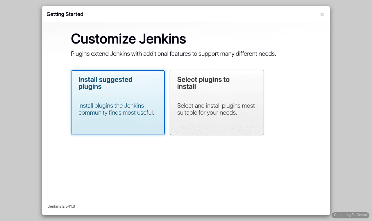 Install Jenkins on Ubuntu 24.04 / 22.04 6 Jenkins 2.541 dashboard on Ubuntu 24.04
