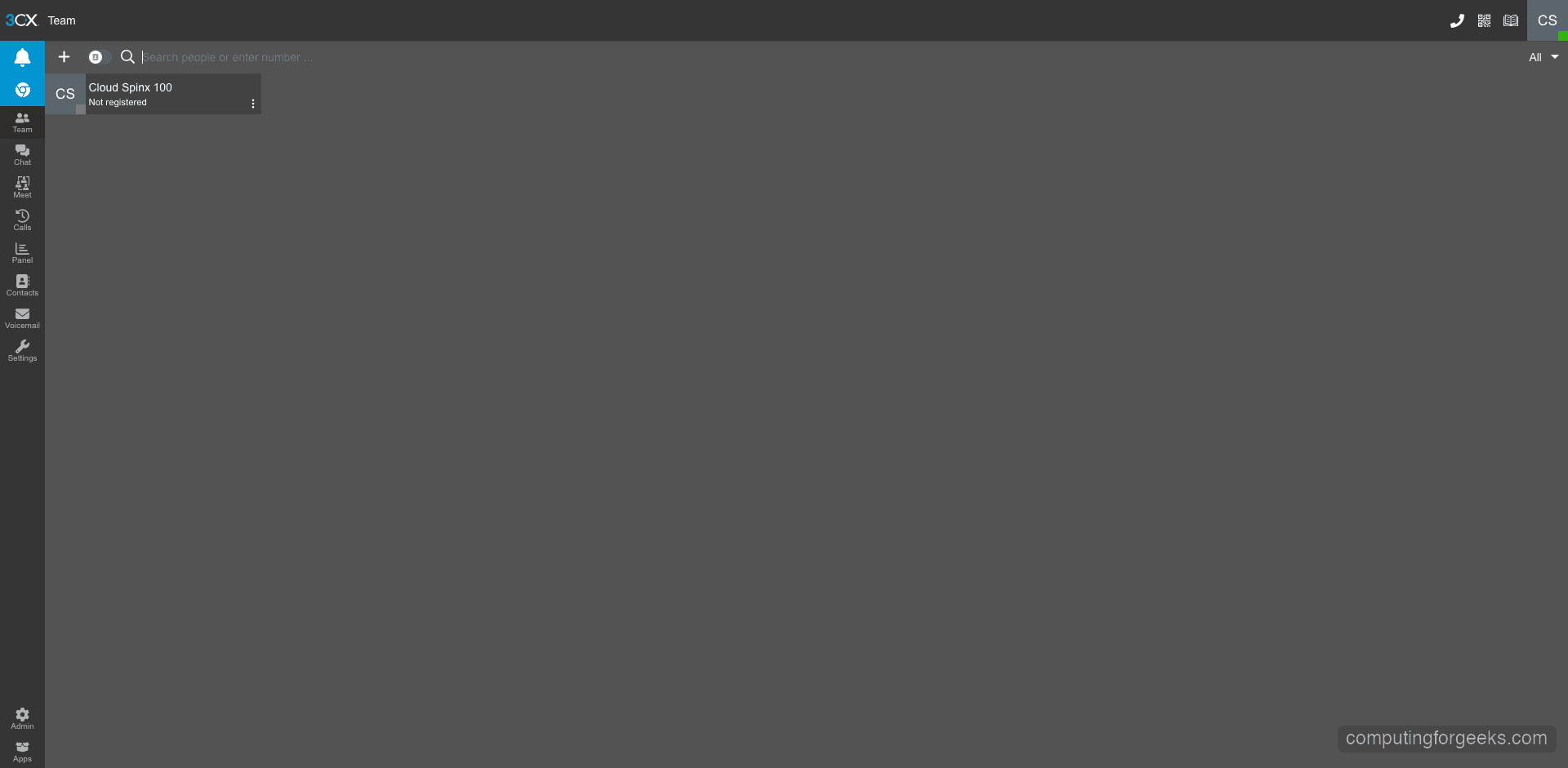 Install and Configure 3CX PBX on Debian 12 9 3CX team view showing user presence and call status