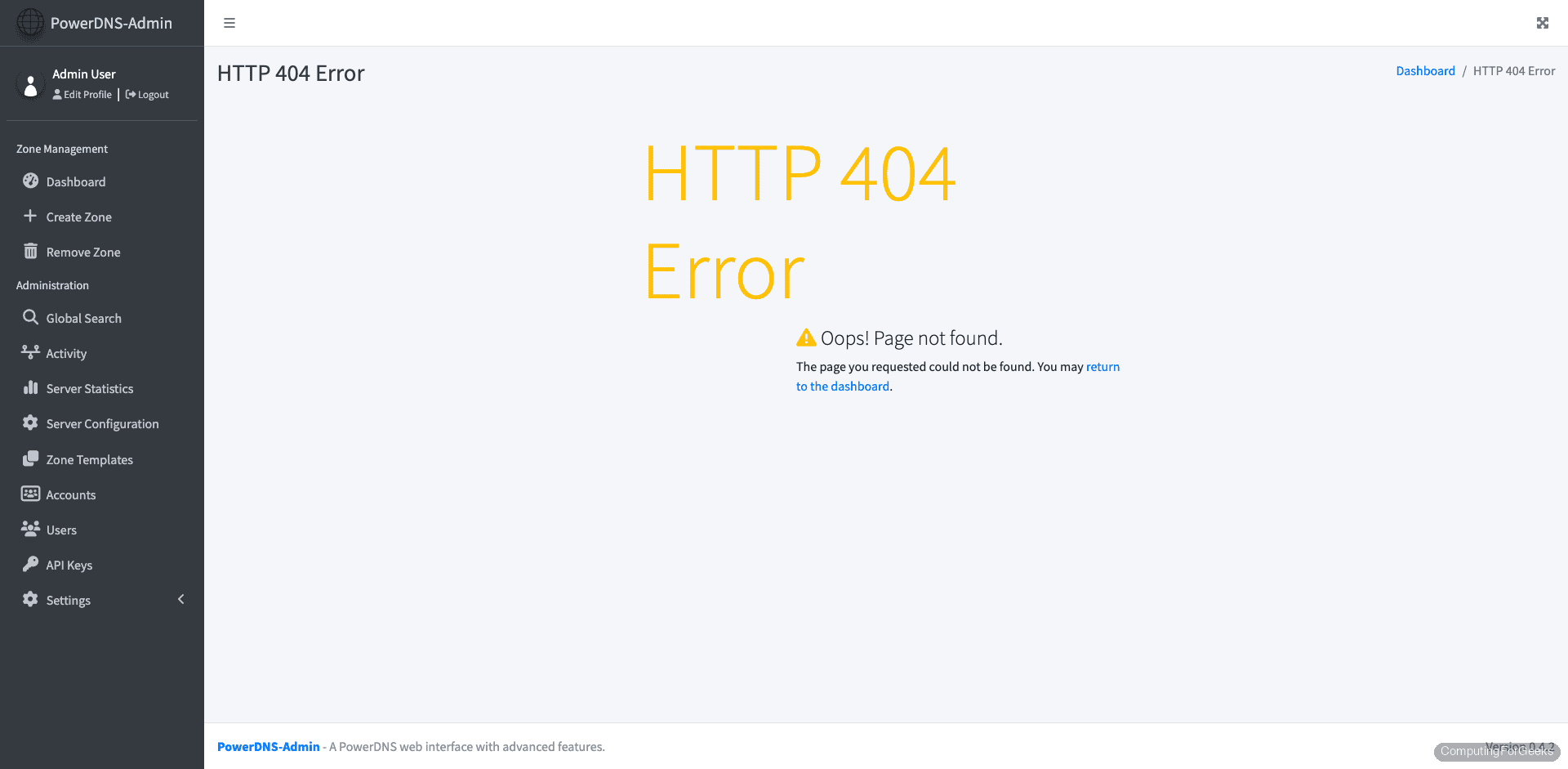 PowerDNS-Admin users management page