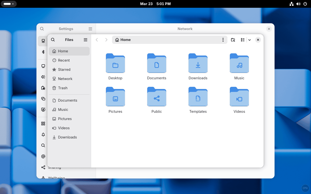 GNOME Files file manager on Arch Linux