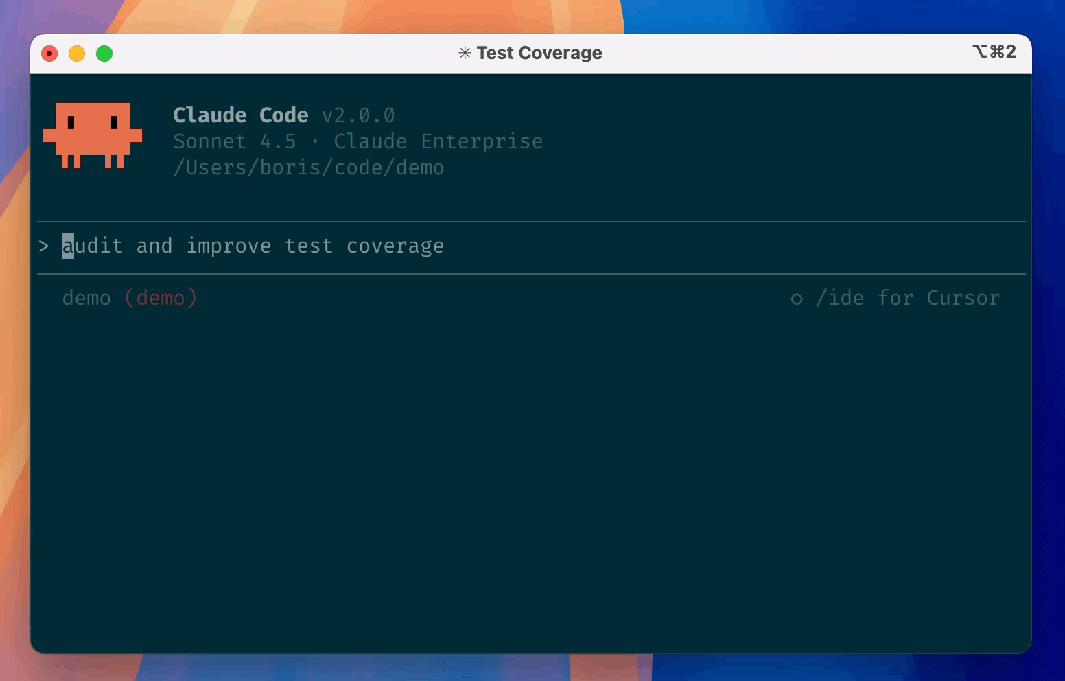 Claude Code CLI terminal showing interactive session