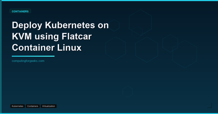 deploy kubernetes on kvm using flatcar container linux 1