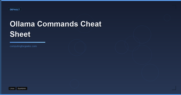 Ollama CLI and API commands cheat sheet reference