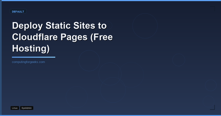 Cloudflare Pages static site deployment guide