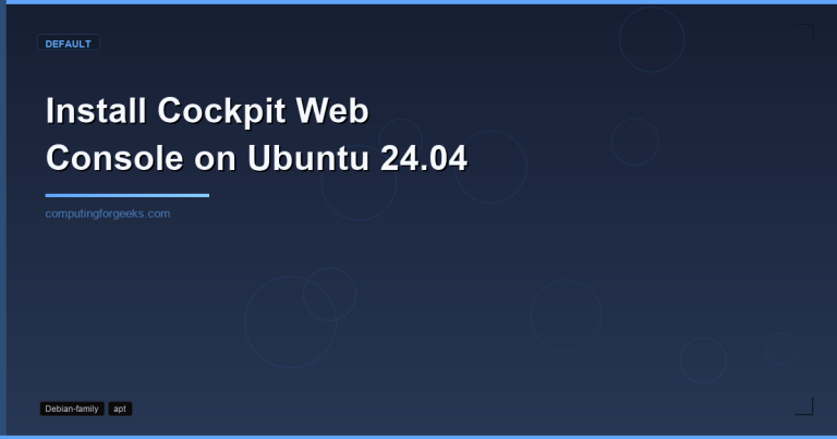 Install Cockpit Web Console on Ubuntu 24.04