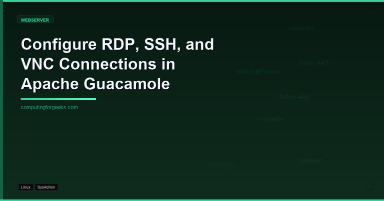 Apache Guacamole remote desktop connections guide