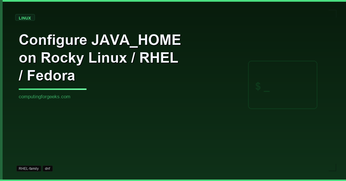 Configure JAVA_HOME on Rocky Linux / RHEL / Fedora [Guide]