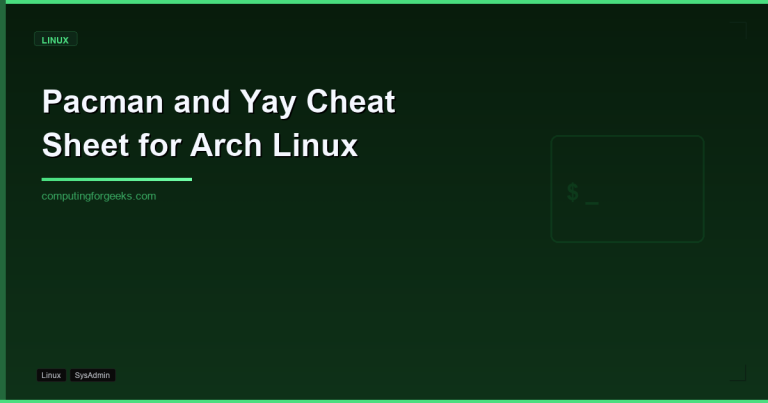 Pacman and yay package manager cheat sheet for Arch Linux