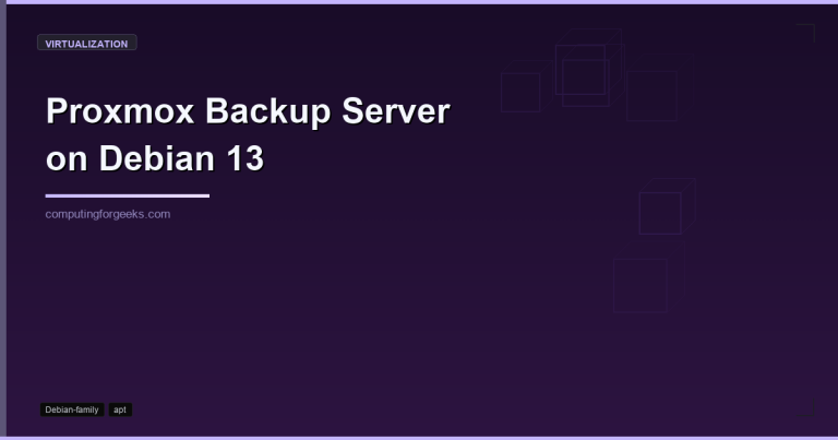 Proxmox Backup Server installation and configuration on Debian 13