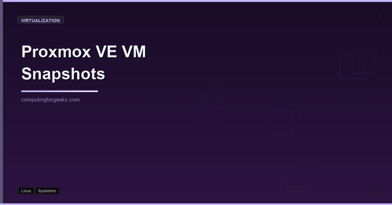 Proxmox VE VM snapshot creation and restoration guide