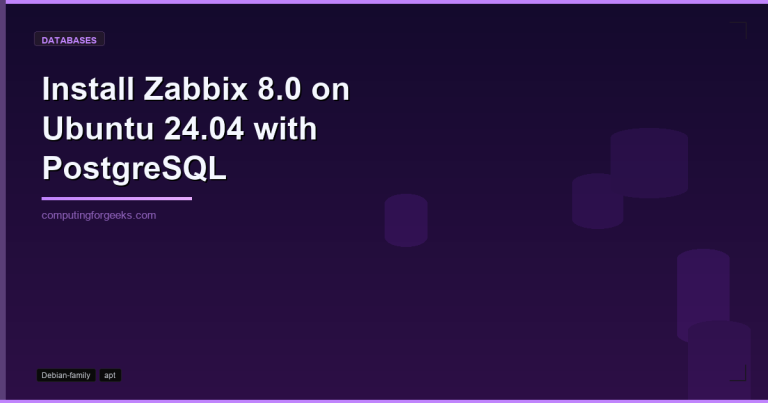Install Zabbix 8.0 on Ubuntu 24.04 with PostgreSQL and Nginx