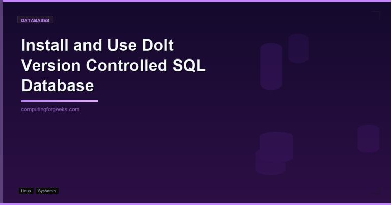 install and use dolt version controlled sql database 1