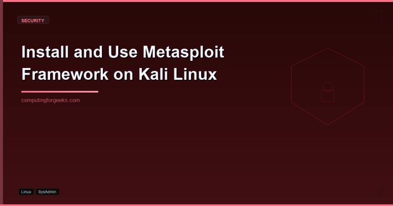 install and use metasploit framework on kali linux