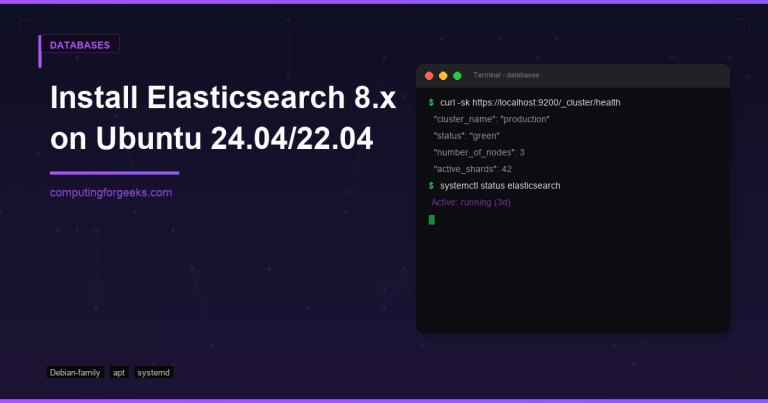 install elasticsearch 8x on ubuntu 2404 2204