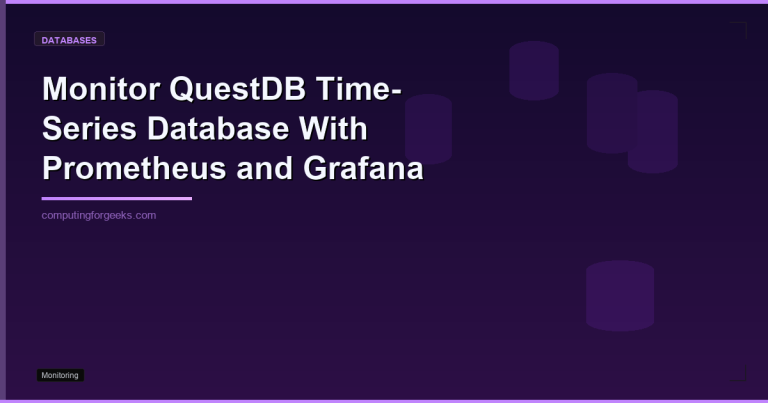 monitor questdb time series database with prometheus and gra
