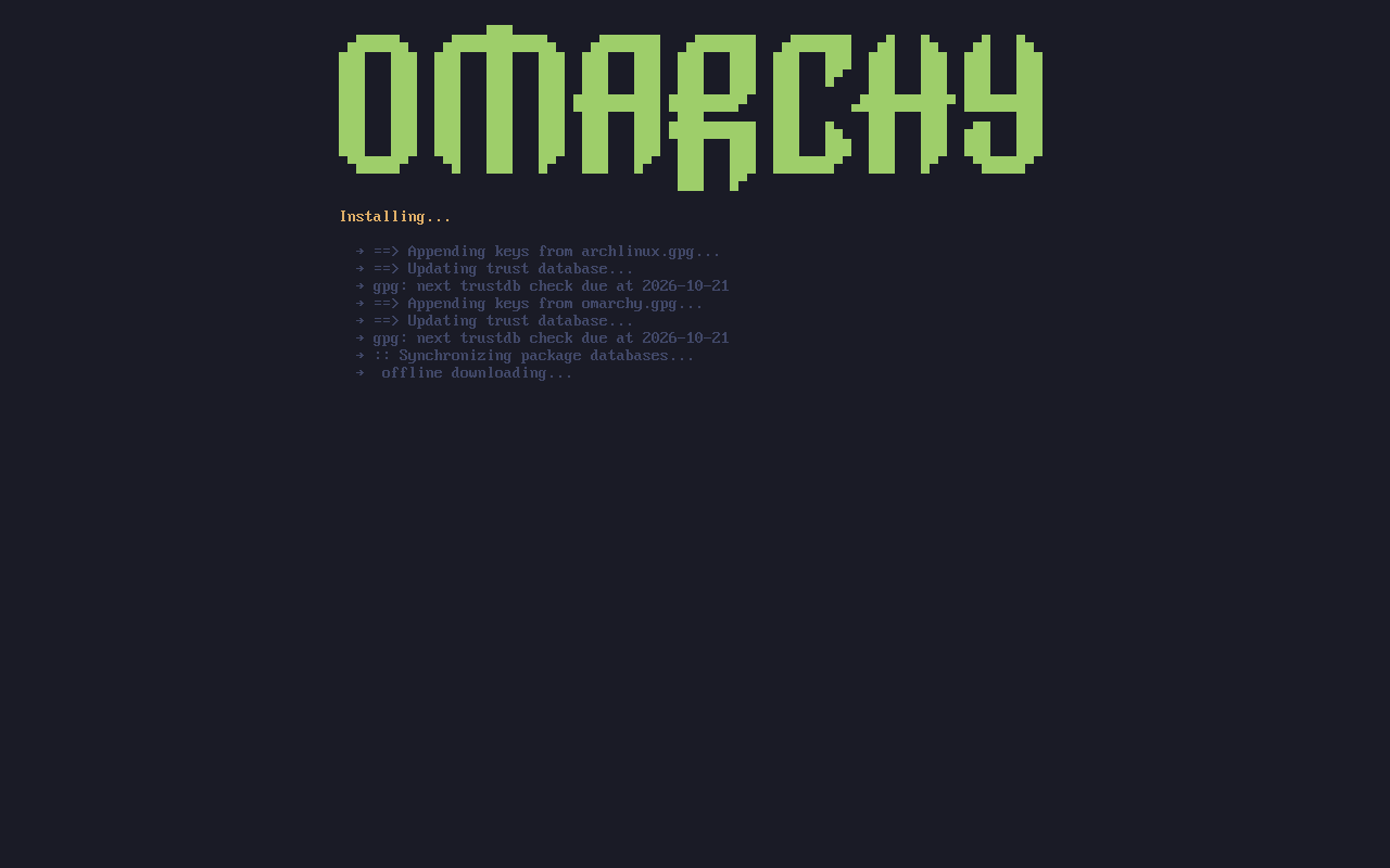 How to Install Omarchy OS - Arch-Based Hyprland Desktop 5 Omarchy OS installation in progress