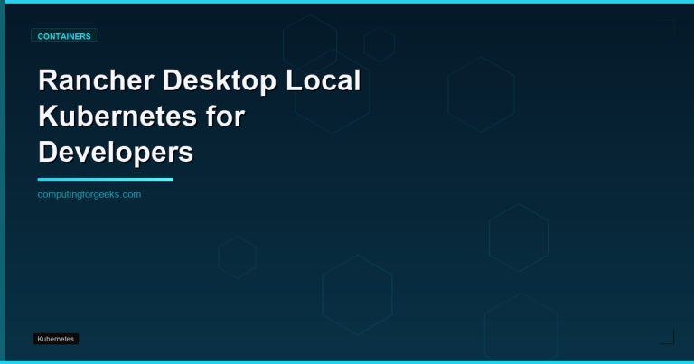 Rancher Desktop local Kubernetes for developers