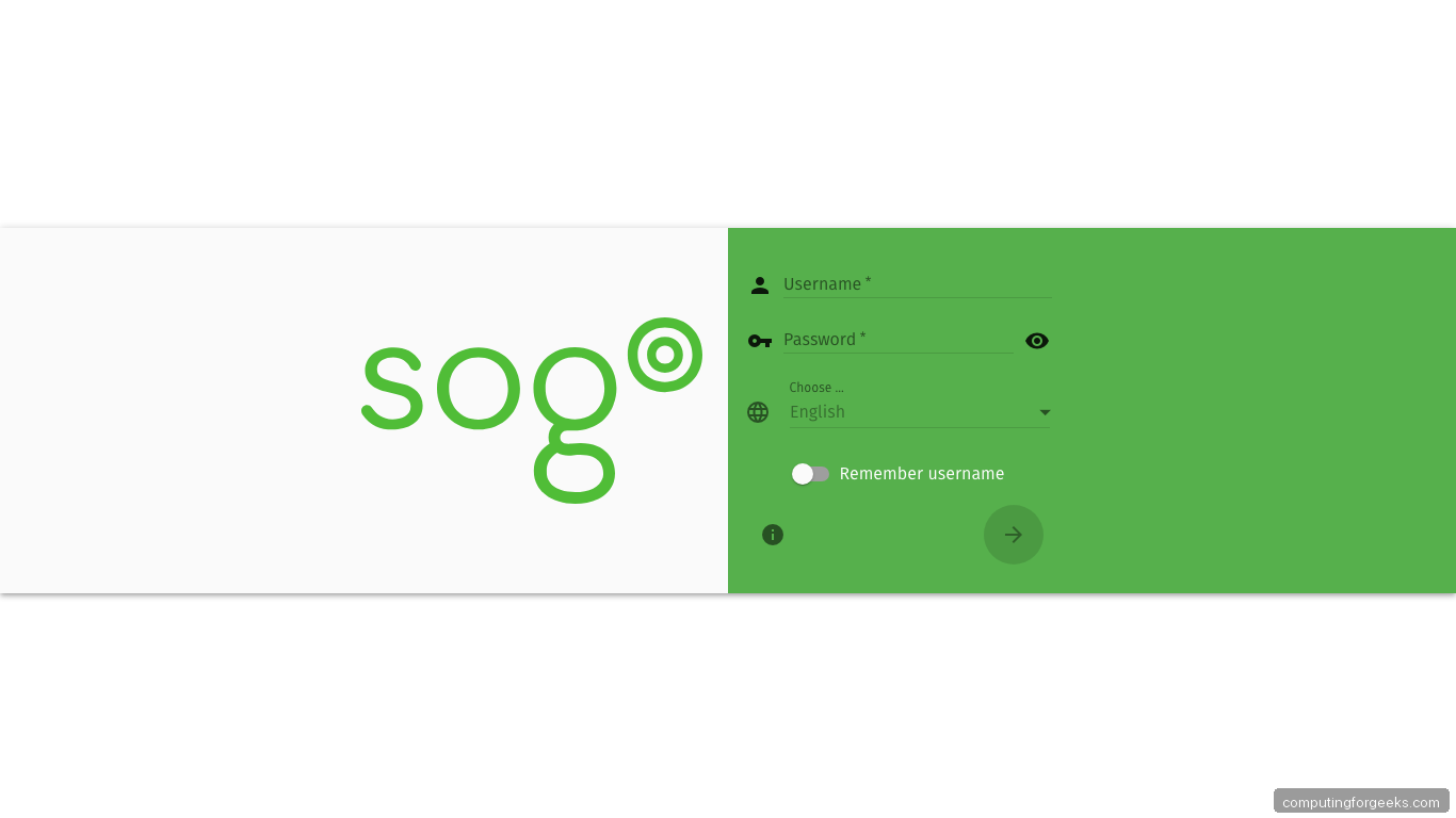 SOGo Groupware Login Page