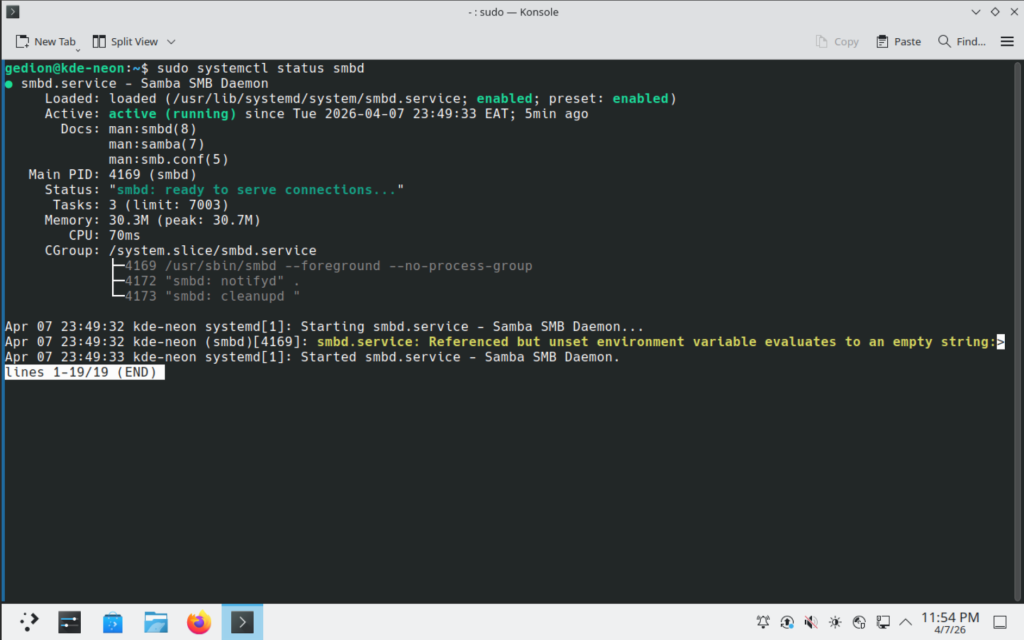 Configure Samba Share on KDE Neon Kubuntu 03