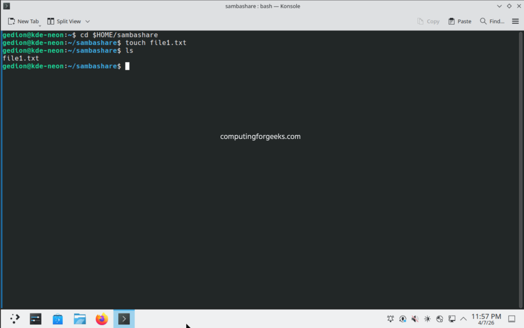 Configure Samba Share on KDE Neon Kubuntu 04