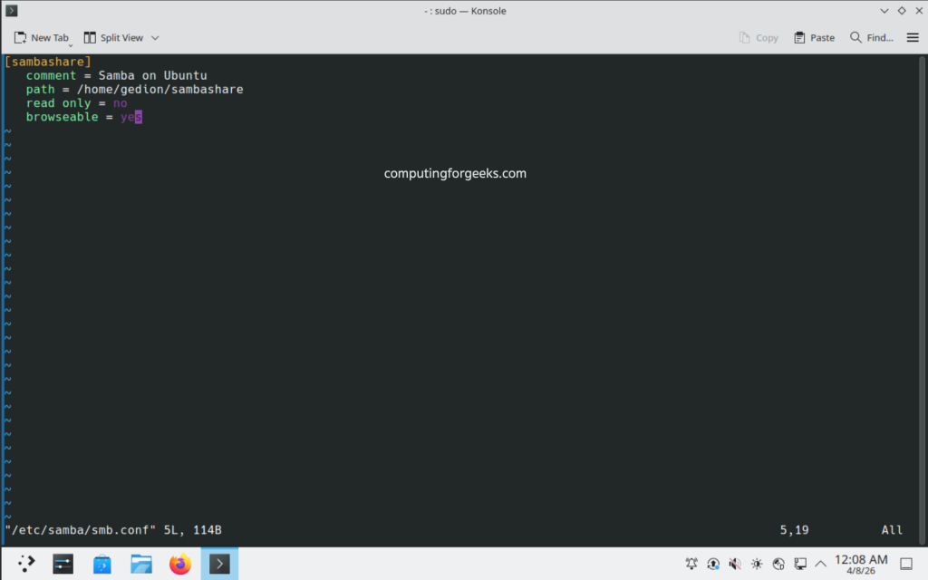 Configure Samba Share on KDE Neon Kubuntu 05