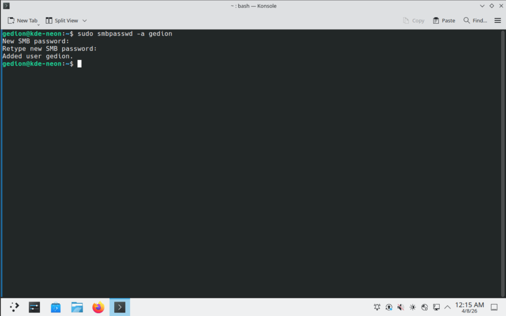 Configure Samba Share on KDE Neon Kubuntu 07