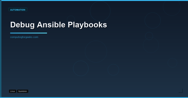 Debug Ansible Playbooks
